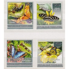 TOGO FLORES MARIPOSAS SERIE COMPLETA DE ESTAMPILLAS NUEVAS MINT